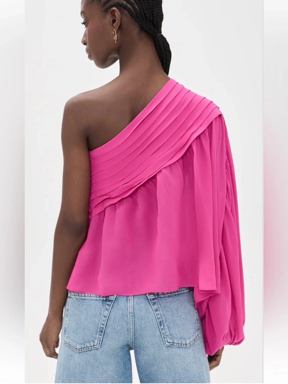 FARM Rio Pink Rose One Shoulder Blouse